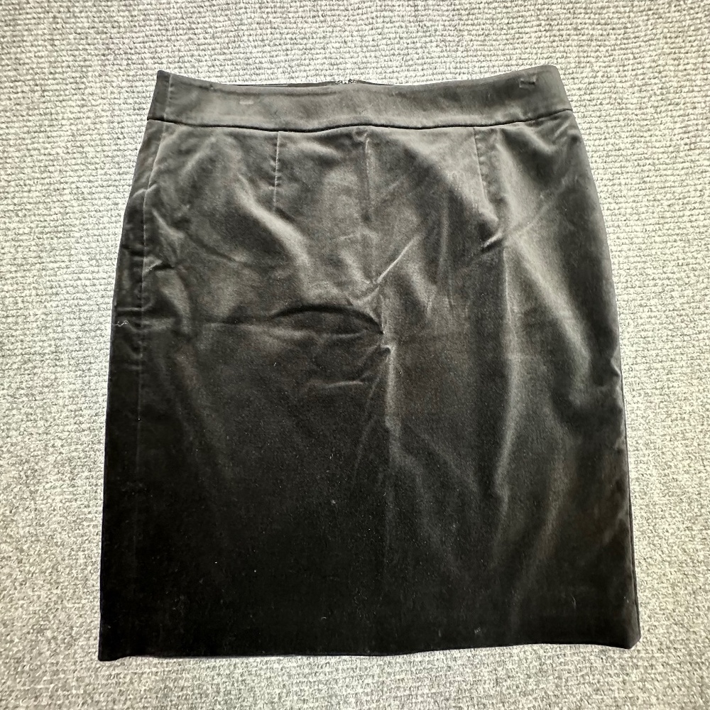 Banana Republic Black Cotton Velvet Pencil Skirt Women’s 12 Holiday Career
